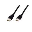 Digitus USB kabel A/samec na A/samec, černý, Měď, 1m