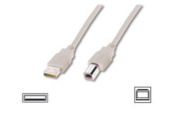 Digitus USB kabel A/samec na B-samec, 2x stíněný, béžový, 1,8m