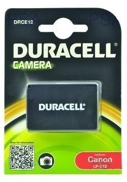 DURACELL Baterie - DRCE12 pro Canon LP-E12, černá, 600mAh, 7.2V