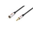 Ednet Audio prodlužovací kabel, stereo 3,5 mm samec/samice, 3,0 m, CCS, stíněný, bavlna, zlato, stříbrná/černá