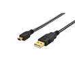 Ednet Připojovací kabel USB 2.0, typ A - mini B (5pin) M / M, 1,8 m, USB 2.0, bavlna, zlato, bl