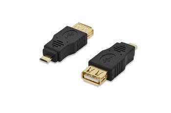 Ednet USB adaptér, typ micro B - A M / F, USB 2.0, zlatý, bl