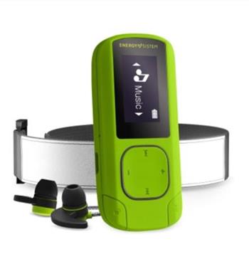Energy Sistem MP3 Clip Bluetooth Sport Greenstone (16GB, MicroSD, FM, sluchátka, pásek na paži)