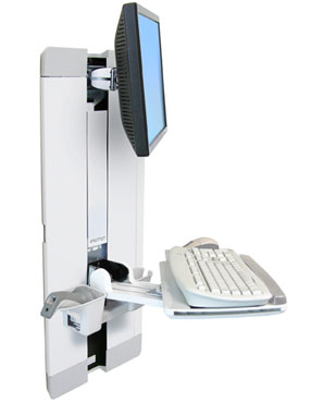 ERGOTRON StyleView® Vertical Lift, Patient Room (bílý), držák na zeď posuvný, monitor, klávesnice ,+ přísl.