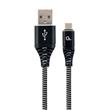 GEMBIRD CABLEXPERT Kabel USB 2.0 AM na MicroUSB (AM/BM), 2m, opletený, černo-bílý, blister, PREMIUM QUALITY