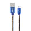 GEMBIRD CABLEXPERT Kabel USB 2.0 AM na Type-C kabel (AM/CM), 2m, opletený, jeans, blister, PREMIUM QUALITY