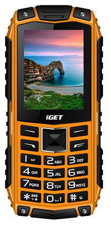 iGET Defender D10 Orange - Odolný telefon/2,4"/320x240/Dual SIM/foto 0,3 MPx/32Mb+32Mb/baterie 2500mAh/svítilna/IP68