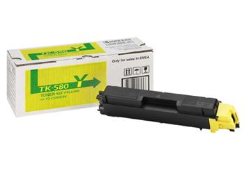 Kyocera toner TK-580Y žlutý na 2 800 A4 (při 5% pokrytí), pro ECOSYS P6021cdn, FS-C5150DN