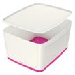 LEITZ Úložný box s víkem MyBox, velikost L, bílá/růžová