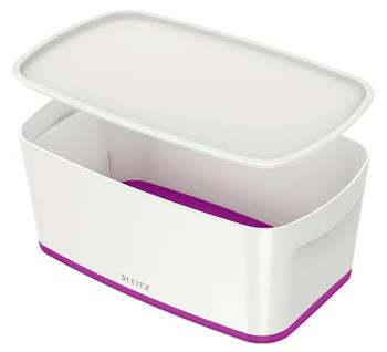 LEITZ Úložný box s víkem MyBox, velikost S, bílá/fialová