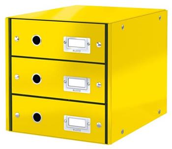 LEITZ Zásuvkový box Click&Store, 3 zásuvky, žlutá