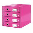 LEITZ Zásuvkový box Click&Store, 4 zásuvky, růžová