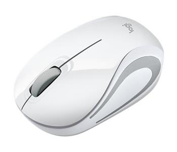 Logitech myš Wireless Mini Mouse M187, optická, 2 tlačítka, bílá,1000dpi