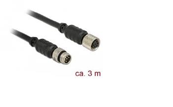 Navilock Extensions cable M8 male > M8 female waterproof 3 m for M8 GNSS receiver