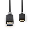 Nedis CCBW61600AT10 - Kabel USB 3.2 | Typ-C Zástrčka - A Zástrčka | 1 m | Antracit