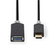 Nedis CCBW61710AT015 - USB 3.0 Kabel | Typ-C Zástrčka - A Zásuvka | 0,15 m | Antracit