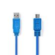 Nedis CCGP60410BU10 - USB 2.0 kabel | A Zástrčka - Micro B Zástrčka | 1 m | Modrá