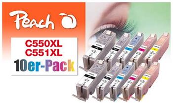 PEACH kompatibilní cartridge Canon PGI-550XL/CLI-551XL Combi pack(10) 8x13ml, 2xBlack, 2xCyan, 2xMagenta, 2xYellow, 2xBlack 2x23ml