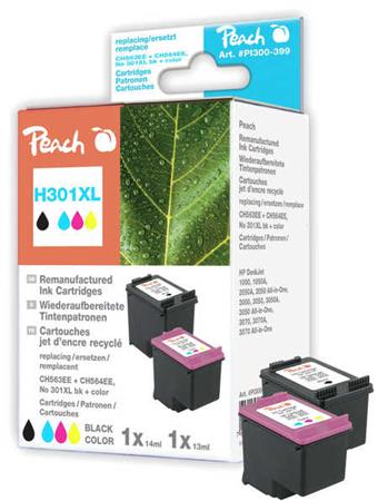 PEACH kompatibilní cartridge HP No 301XL MultiPack, black, color