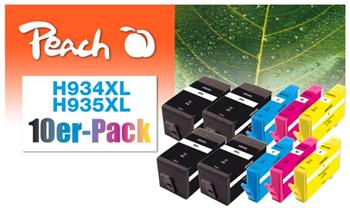 PEACH kompatibilní cartridge HP No. 934/935XL, Combi pack (10), 4x bk, 2x c,m,y; 4x49/6x12ml
