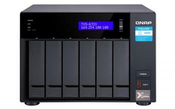 QNAP TVS-672X-i3-8G 6-bay, Intel Core i3 4C, 8GB DDR4, M.2 PCIe x2, 10GBASE-T x1, 1 GbE x2, PCIe slot x2, HDMI, 250W PSU