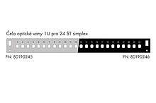 Solarix Čelo optické vany 1U pro 24 ST simplex RAL 7035 s montážními otvory v2 FP2-1U-24ST-G