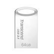 Transcend 64GB JetFlash 710S, USB 3.1 Gen 1 flash disk, malé rozměry, stříbrný kov