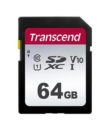 Transcend 64GB SDXC 300S (Class 10) UHS-I U1 V10 paměťová karta, 100MB/s R, 20 M