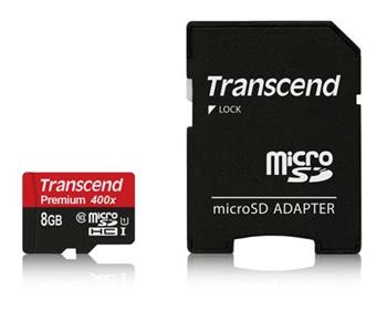 Transcend 8GB microSDHC UHS-I 400x Premium (Class